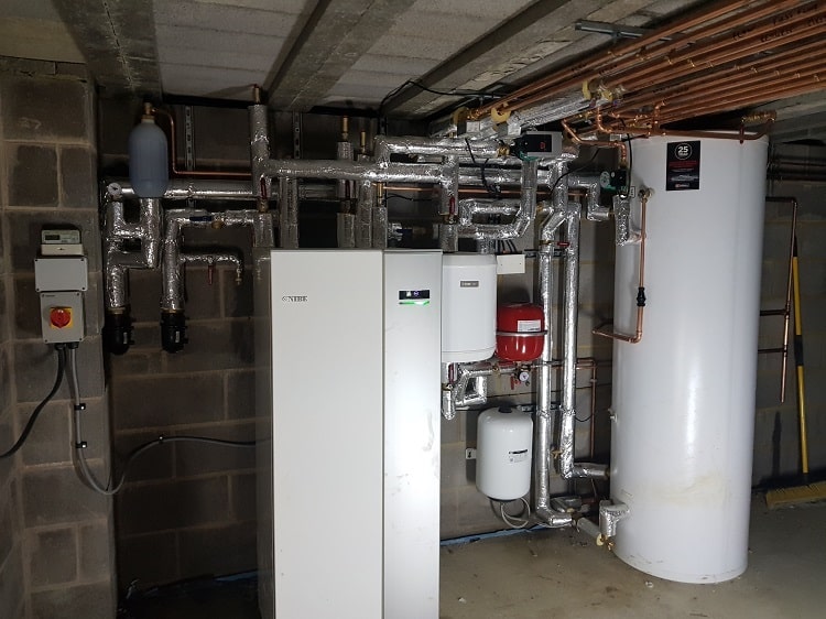 image of new boiler install in garage