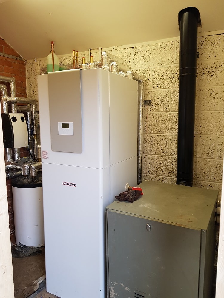 image of new eco boiler install in garage