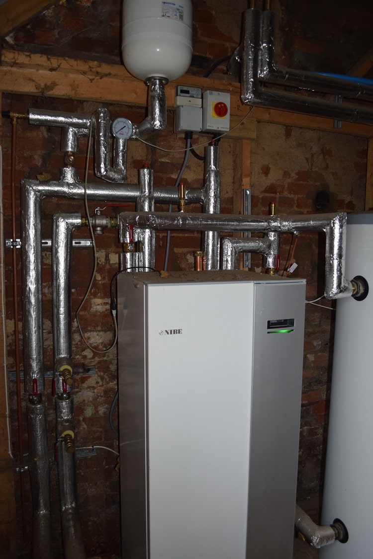 image of new eco boiler in garage