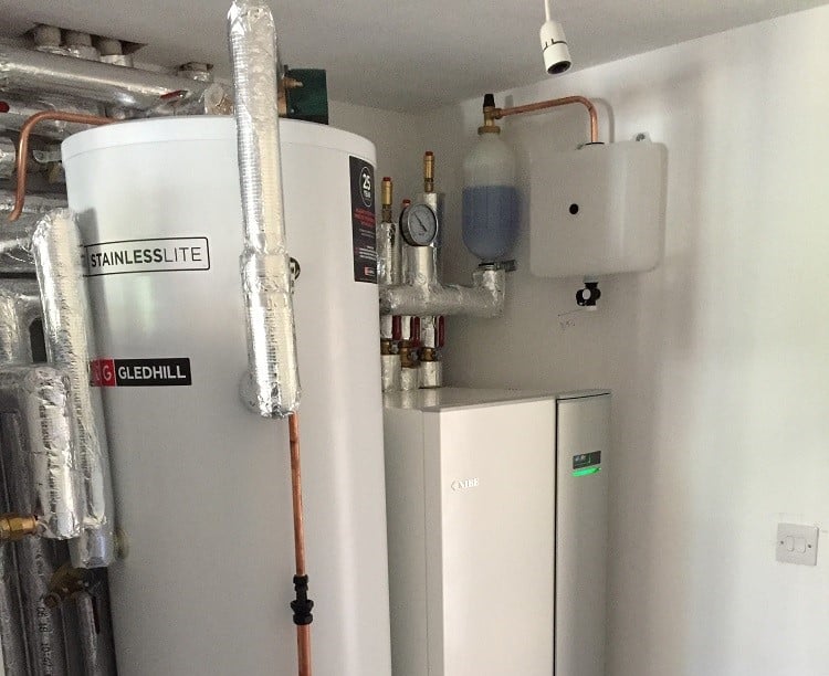 image of new boiler in customer utility room