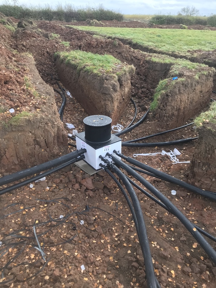 image of ground source heat pump installation in progress