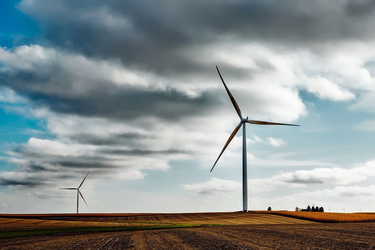 image of wind mill representing renewable heating