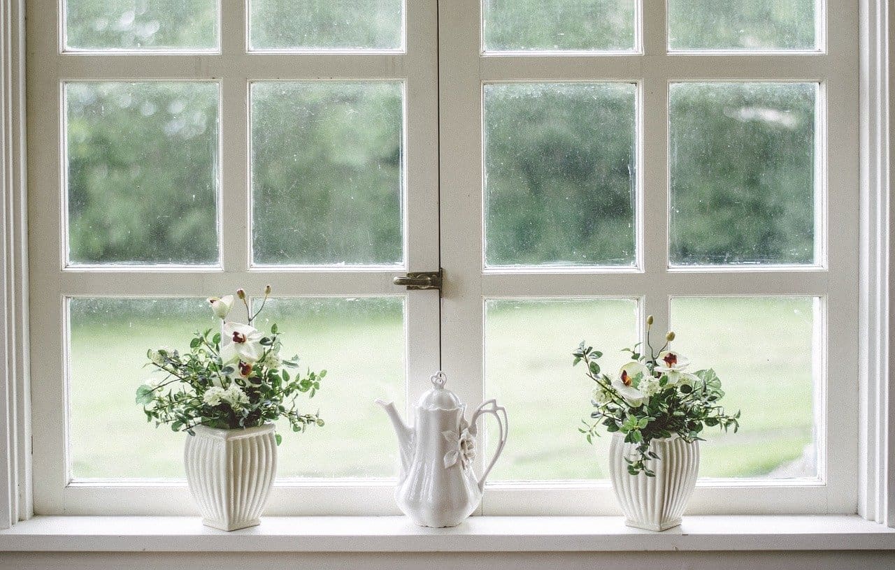 image of a window decorated with house plants representing home improvement projects to undertake