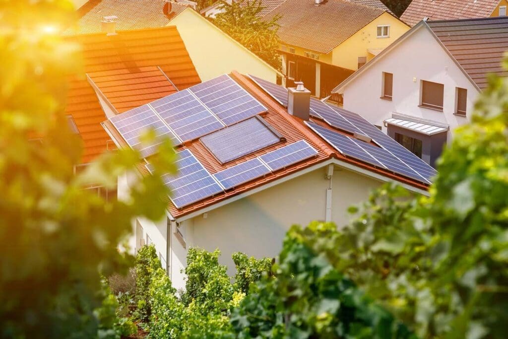 A house with Solar Panels
