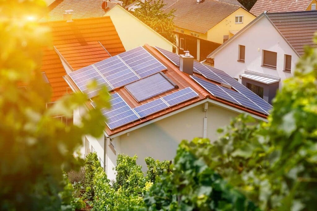 A house with Solar Panels