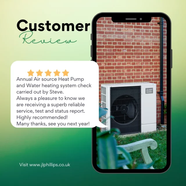 ⭐⭐⭐⭐⭐
 Fabulous Feedback Friday!

Thank you for the wonderful review Mr D! We look forward to seeing you next year 

Did you all know, Steve has over 13 years of experience in servicing heat pumps?

Need your @mitsubishielectricheatpump or @nibe heat pump servicing but didn't have it installed by us? No problem! We can still assist with your service. 

📞 01636 554940
💻 info@jlphillips.co.uk
🌍 https://www.jlphillips.co.uk/